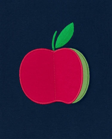 Girls Peek-A-Boo Apple Patch Top - Teacher's Favorite