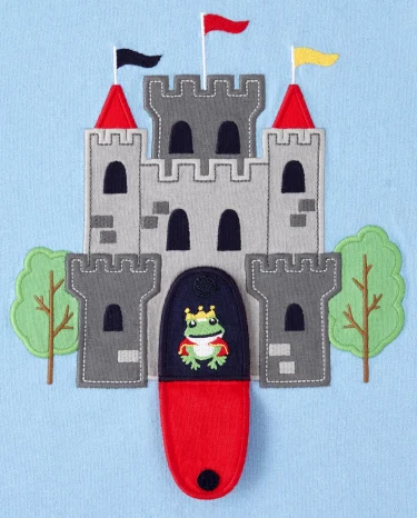 Camiseta de castillo bordada para niños - Caballeros y dragones
