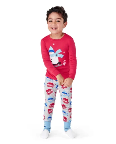 Pyjama ajusté en coton pour enfants avec motif bonhomme de neige - Gymmies