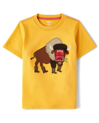 Boys Embroidered Buffalo Top - Country Trail