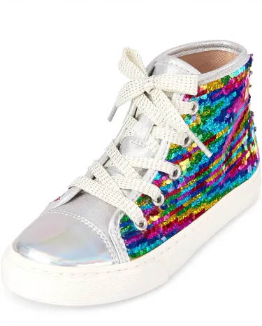 Girls Rainbow Flip Sequin Sneakers
