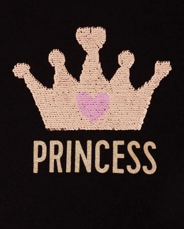 Top con corona de princesa y lentejuelas para niñas