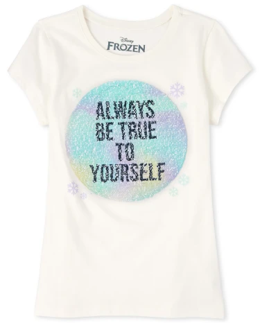 Girls Disney Frozen 2 Flip Sequin Elsa Graphic Tee