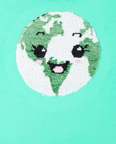 Girls Flip Sequin Love Pineapple Top