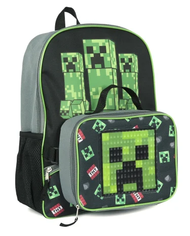 Juego de mochila y fiambrera Minecraft para niños