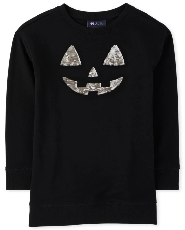 Sweat-shirt tunique assorti pour filles, maman et moi, Halloween, paillettes, citrouille