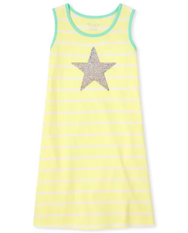 Girls Striped Star Dress