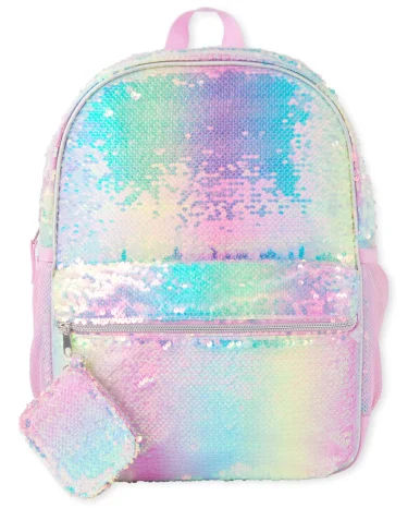 Girls Rainbow Sequin Backpack