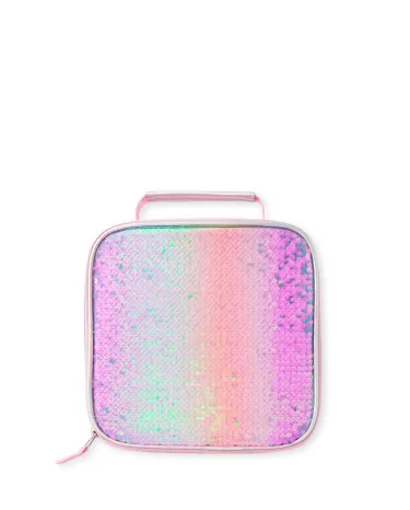 Boîte à lunch à paillettes arc-en-ciel pour filles
