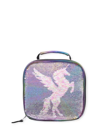 Girls Metallic Flip Sequin Unicorn Lunchbox