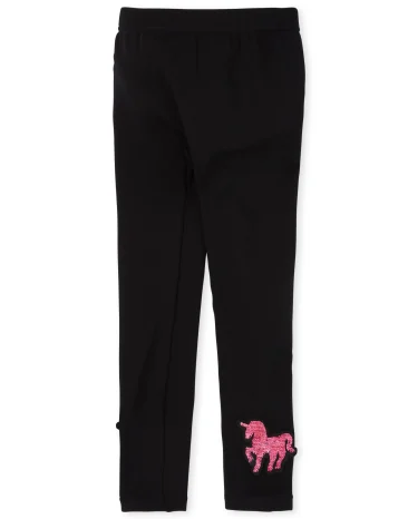 Girls Flip Sequin Unicorn Fleece Lined Leggings