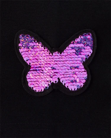Girls Flip Sequin Butterfly Fleece Lined Leggings