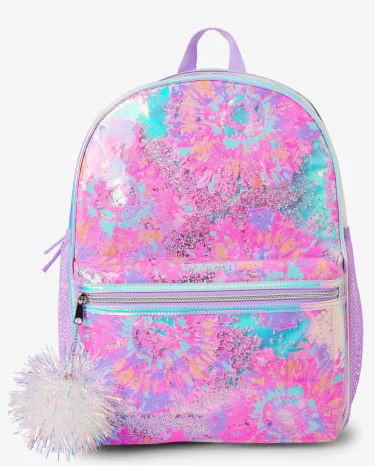 Girls Holographic Tie Dye Backpack