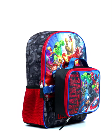 Avengers backpack with lunchbox best sale