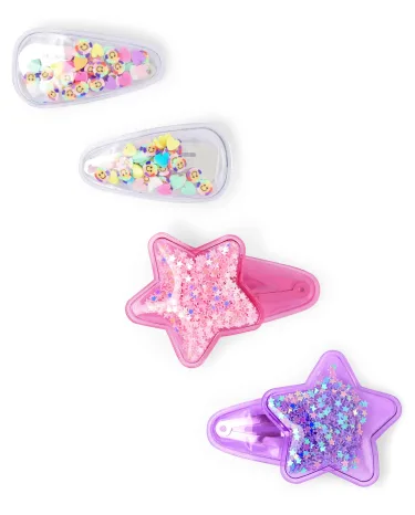 Girls Shakey Star Hair Clip 4-Pack