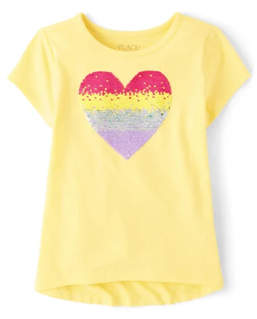 Girls Flip Sequin High-Low Top