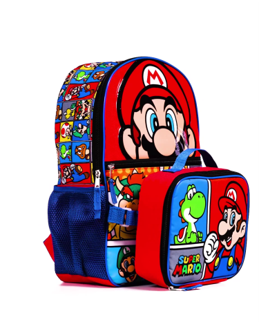 Boys Mario Backpack 2-Piece Set