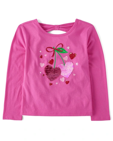 Girls Graphic Bow Back Top