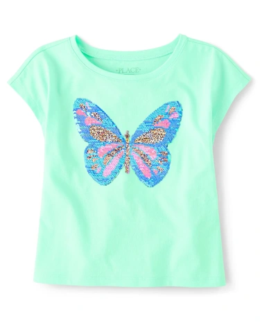 Haut graphique à sequins pour filles