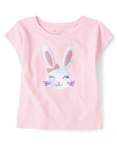 Girls Flip Sequin Bunny Top