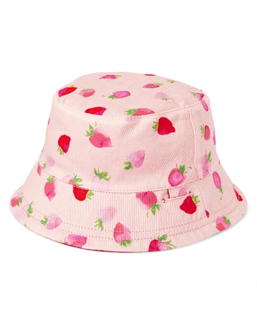 Baby Girls Strawberry Reversible Bucket Hat