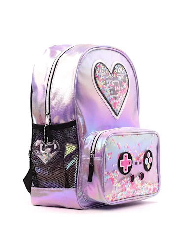 Girls Iridescent Shakey Video Game Backpack