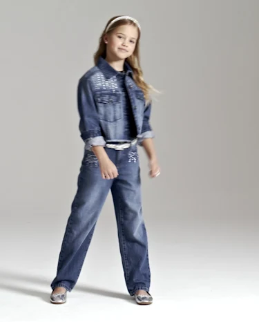 Girls Studded Slouchy Jeans