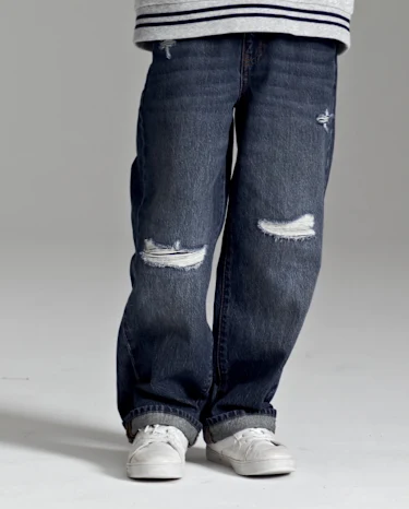 Kids Ripped Baggy Jeans