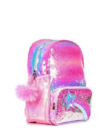 Girls Rainbow Sequin Shakey Star Backpack 3-Piece Set