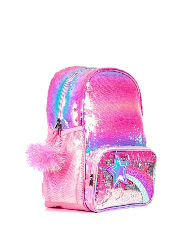 Girls Rainbow Sequin Shakey Star Backpack 2-Piece Set