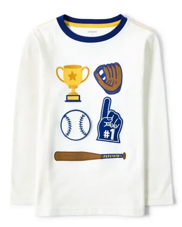 Camiseta con parche de béisbol Peek-A-Boo para niños - Lil Champ - lbl_product_image_view_1