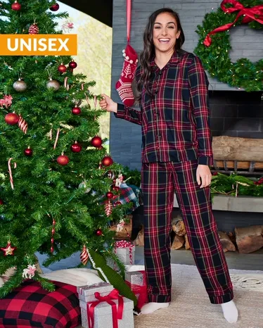 Adult Plaid Flannel 2-Piece Pajamas - Gymmies - view 1