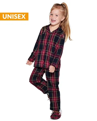 Kids Plaid Flannel 2-Piece Pajamas - Gymmies - view 1