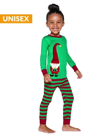 Kids Elf Cotton 2-Piece Pajamas - Gymmies - view 1