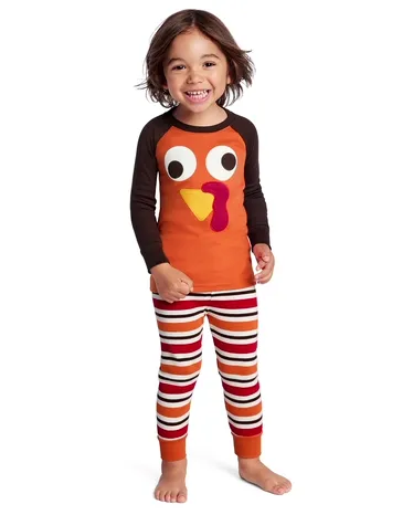 Kids Turkey Snug Fit Cotton Pajamas - Gymmies