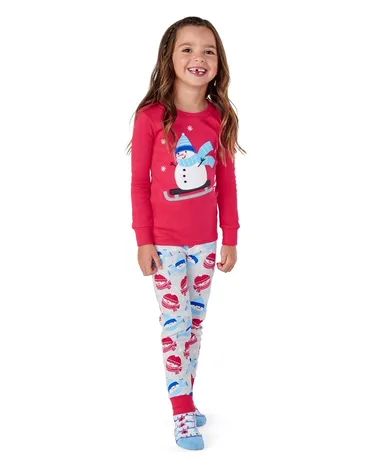 Kids Snowman Snug Fit Cotton Pajamas - Gymmies - view 1