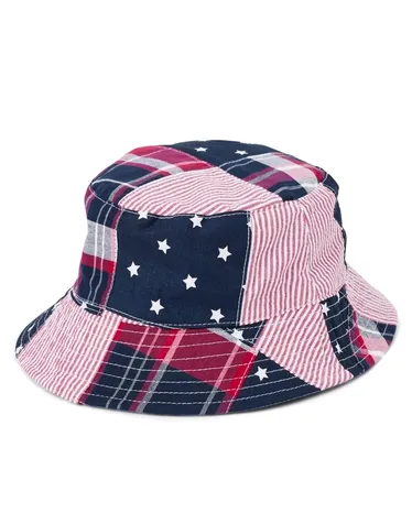 Kids Madras Reversible Bucket Hat - American Cutie