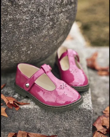 Girls Perforated T-Strap Mary Jane Shoes - Fall Celebrations
