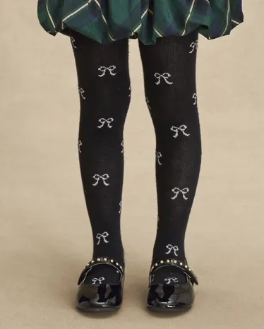 Collants à torsades avec nœud pour filles (lot de 2) - Petit Paris