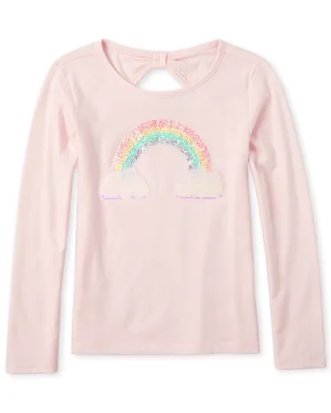 Top con espalda con lazo y lentejuelas para niñas