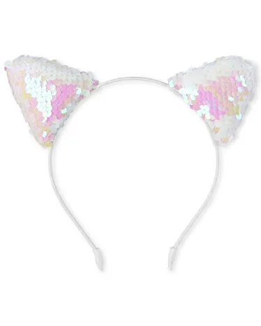 Girls Flip Sequin Light Up Cat Ears Headband