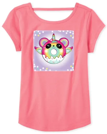 Haut lenticulaire à découpe et beignet Pandacorn pour filles