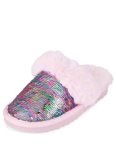 Girls Flip Sequin Slippers