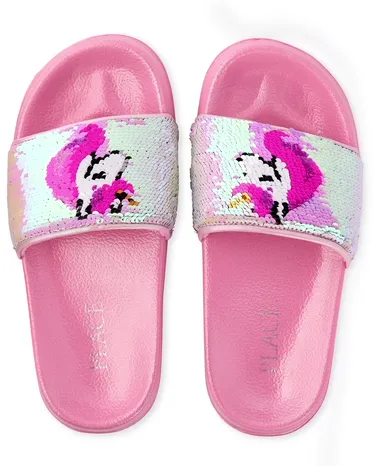 Girls Flip Sequin Unicorn Slides