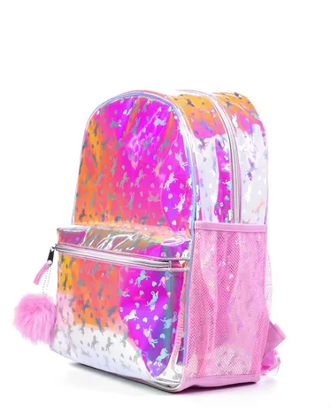 Girls Unicorn Holographic Backpack