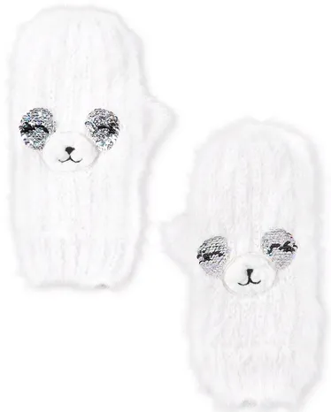 Girls Flip Sequin Llama Mittens