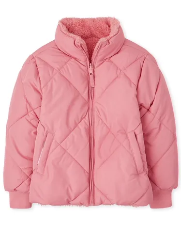 Girls Reversible Puffer Jacket