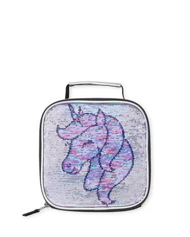 Girls Metallic Flip Sequin Unicorn Lunchbox