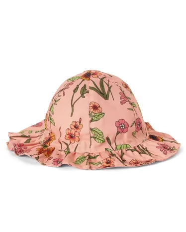 Chapeau bob réversible à volants pour bébé fille