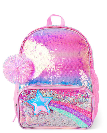 Girls Rainbow Sequin Star Confetti Shaker Backpack The - Main Image